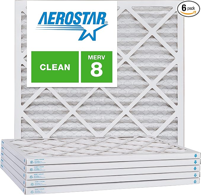 Aerostar Air Filters 19 1/2 x 19 1/2 x 1 MERV 8, Healthier Air by AirFiltersDelivered