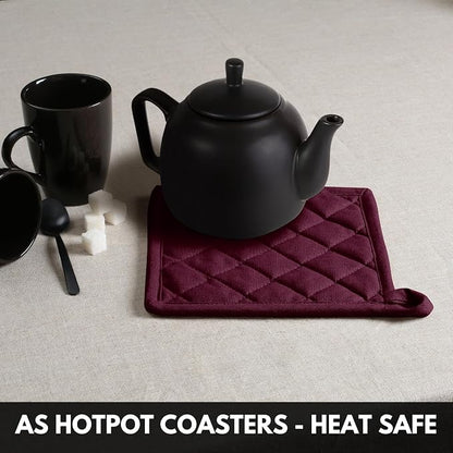 Oven Mitt & Pot Holder 100% Cotton Set of Heat Resistant Oven Gloves & Hot Pads - Image 6