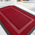 OLANLY Front Door Mat Indoor Outdoor Entrance, Waterproof All-Season, All-Weather Doormat, Sturdy Natural Rubber, Fade Resistant, Low Profile, Easy Clean Patio Porch Entryway Mat, 59x30, Wine Red