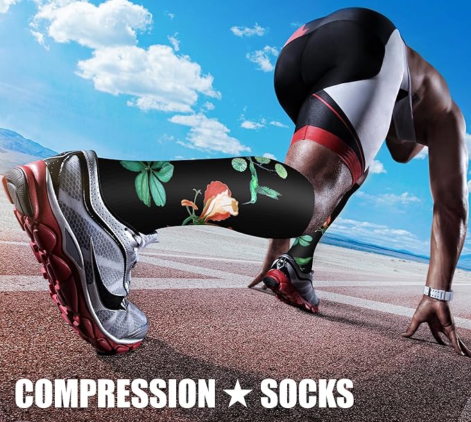 CHARMKING Compression Socks for Women & Men Circulation (3 Pairs) 15-20 mmHg is Best Support for Athletic Running Cycling