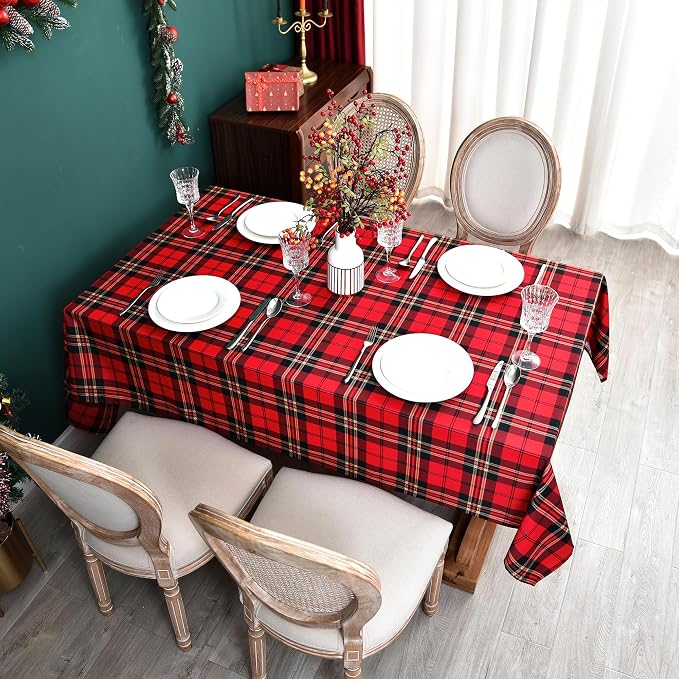 Gingham Xmas Tartan Tablecloth Fabric - Image 8