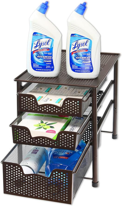 Simple Houseware Stackable 3 Tier Sliding Basket Organizer Drawer - Image 6