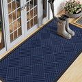 Smiry Front Door Mat Outside Entrance, Heavy Duty Outdoor Indoor Natural Rubber Doormat, Non Slip, Trap Dirt and Moisture, Easy Clean, Low Profile Patio Porch Entryway Mat, 59x23, Navy Blue