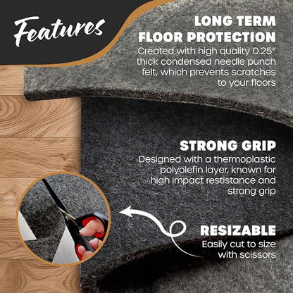 Nevlers Felt Rug Pad 9x12 | 1/4" Rug Runner Liner | Anti Skid Rug Gripper - Image 2