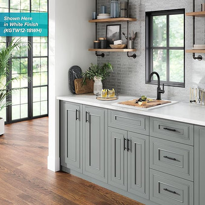 KRAUS Bellucci 18-inch Granite Workstation Drop In Top Mount Single Bowl Kitchen Sink in Metallic Black with Accessories, KGTW12-18MBL