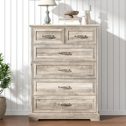 6 Drawer Dresser for Bedroom, Rustic Farmhouse Dresser - Image 3