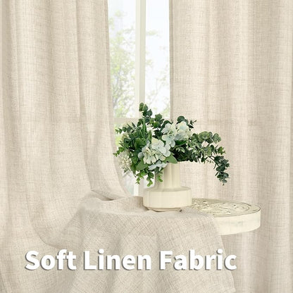 YoungsTex Boho Linen Curtains 36 Inch Length - Image 3