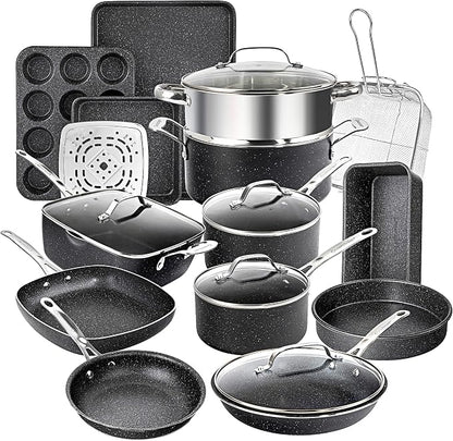 Granitestone 20 Pc Pots and Pans Set Nonstick Kitchen Cookware Set by Granitestone+