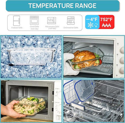 Vtopmart 2Pack 2260ml/ 76.4oz Large Glass Storage Containers - Image 7