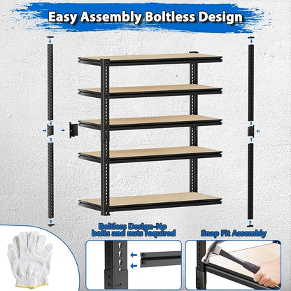 Garage Shelving, 5 Tier Adjustable Metal Organizer Wire Rack - Image 6