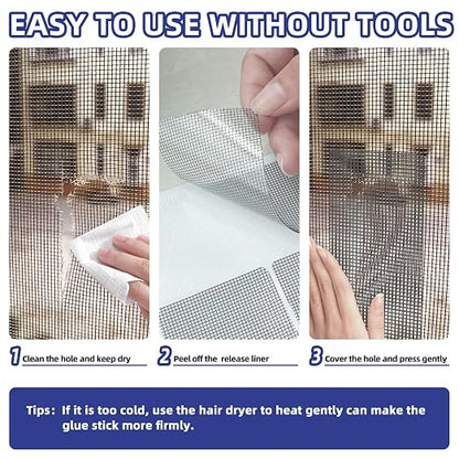 KING MOUNTAIN Grey Window Screen Repair Patch, Strong Adhesive & Waterproof - Image 5