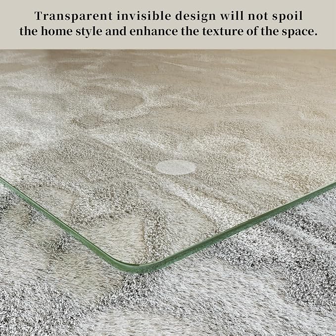 48" x 48" Glass Chair Mat, 1/5" Thick Office Chair Mat - Image 3