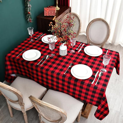 Gingham Xmas Tablecloth Fabric - Image 3