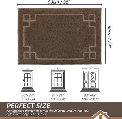 BEQHAUSE Door Mat 24" x 36", Non-Slip Door Mats Indoor Entryway Rugs Washable - Image 2