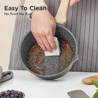Sauce Pan Set with Lids, Nonstick Small Cooking Pots 1.5Qt&3Qt, Lightweight Non - Image 5
