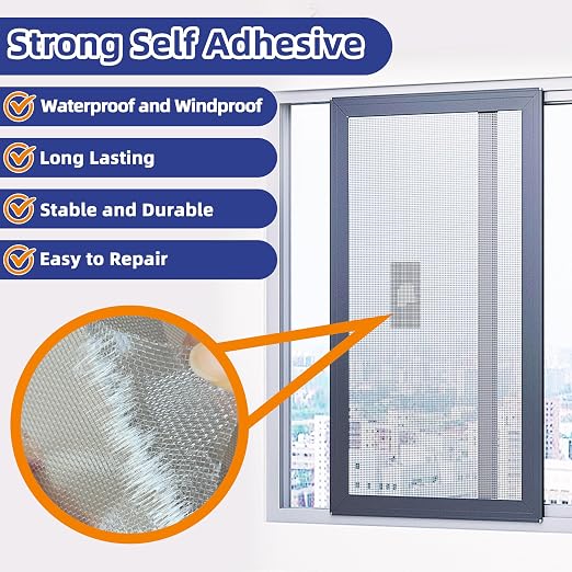KING MOUNTAIN 20 Sheets Black Window Screen Repair Patches, 4×4 in Window - Image 3