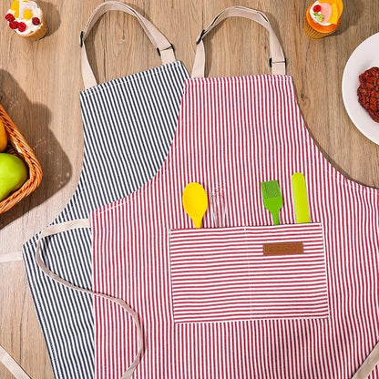 2 Pack Stripes Kids Apron, Kids Cooking Aprons - Image 8