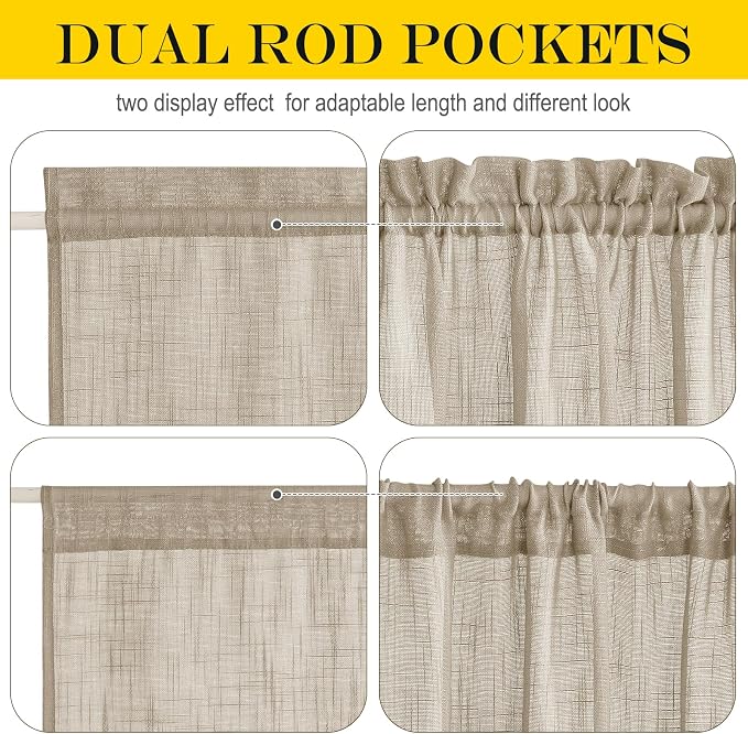 NICETOWN Privacy Sidelight Curtain Short - Image 3