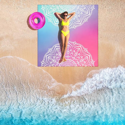 HIHOHO Beach Blanket Waterproof Sandproof Extra Large Beach Mat 79" X - Image 6
