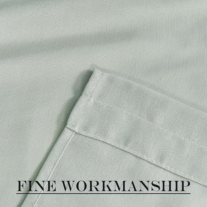 NICETOWN Sage Green Window Curtains Linen Blended, Privacy French Door Curtains - Image 5