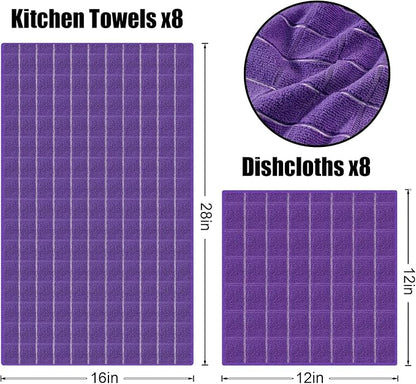 Homaxy Microfiber Kitchen Towels and Dishcloths Set, 12 Pack Soft and Absorbent - Image 6