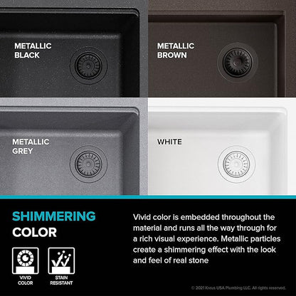 KRAUS Bellucci Workstation 33 in. Drop In Single Bowl Granite Kitchen Sink in White with Accessories, KGTW1-33WH