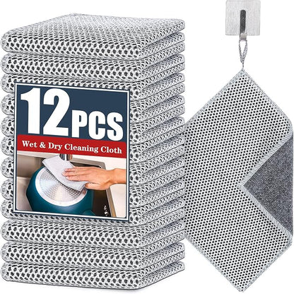 Navona 12 Pcs New Upgrade Steel Wire Dishcloth, Dry and Wet Dual-Use Steel Wire by Unknown
