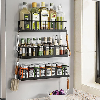 Bunoxea Spice Rack Wall Mounted 4 Pack, Space-Saving Spice Organizer - Image 2