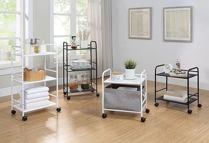 SunnyPoint 2-Tier Metal Rolling Utility Cart – Mobile Storage Shelf - Image 6
