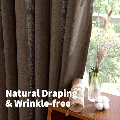 YoungsTex Brown Linen Curtains 48 Inches Long - Image 5