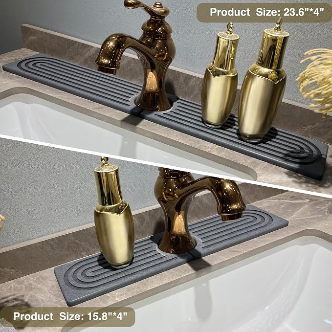 Absorbent Faucet Mat, Sink Caddy Kitchen Sink Organizer, Kitchen Counter Decor - Image 8