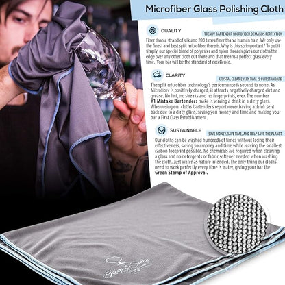 Trendy Bartender Toast to Perfection Microfiber Glass Polishing Lint-Free Cloth - Image 2