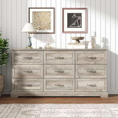 9 Drawer Dresser for Bedroom, Rustic Farmhouse Dresser - Image 3