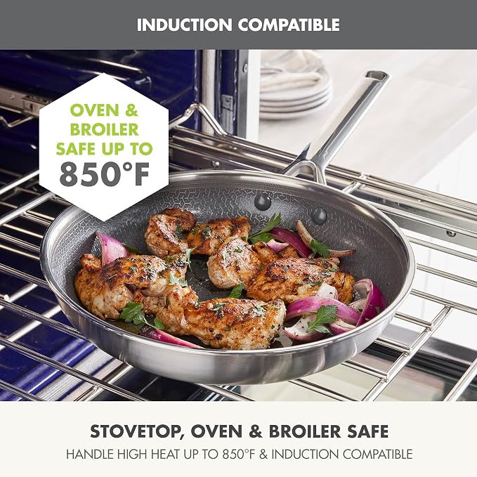 GreenPan Hybrid 8” Nonstick Stainless Steel Frying Pan, APEX Tri-Ply Thermobond - Image 6