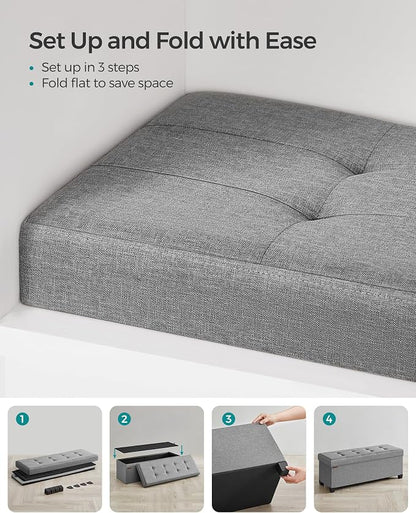 SONGMICS Storage Ottoman Bench, Foldable Foot Rest - Image 7