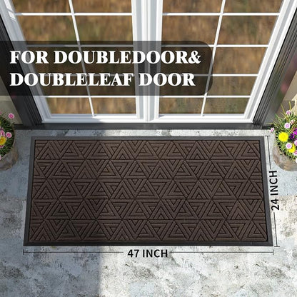 Yimobra Large Door Mat 47x24, All-Weather Waterproof Non-Slip Welcome Matt - Image 2