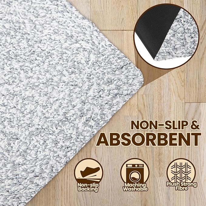 Premium Microfiber Indoor Door Mat – 32"x48" Washable Entry Mat, Non-Slip, Waterproof Backing, Super Absorbent, Low Profile Entryway Doormat for Indoor Entrance