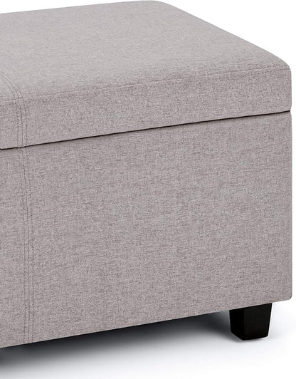 SIMPLIHOME Avalon 48 inch Wide Contemporary Rectangle Storage Ottoman Bench in - Image 8