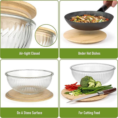 Stackable Space-Saving Nesting Set of 3 Glass Bowls - Image 4