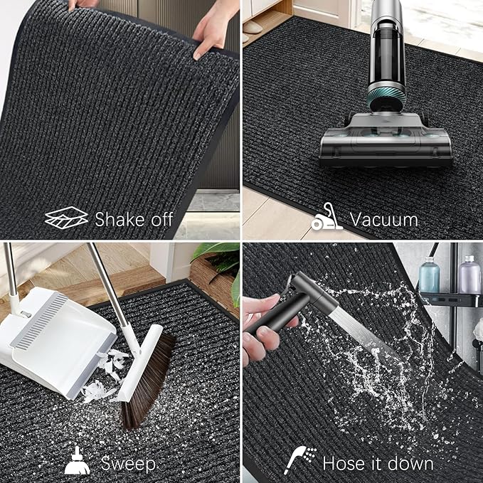 Vicwe Indoor Outdoor Door Mat, 3'x4' Heavy Duty Front Door Mat, Non-Slip Washable Doormats Entrance Mats, Dirt Resistant and Absorbent Doormat, Commercial Outdoor Entrance Floor Mat for Home Office
