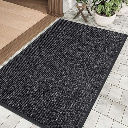 Front Door Mat Indoor Outdoor Entrance, TPR Backing Non-Slip Doormats, Low - Image 2