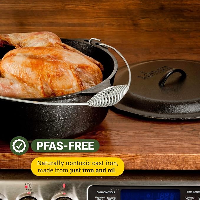 Lodge 9 Quart Pre-Seasoned Cast Iron Dutch Oven - Image 4