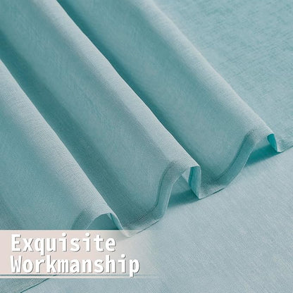 Tollpiz Sheer Door Curtain Closet Linen Textured Curtains Sheer Doorway Light - Image 8