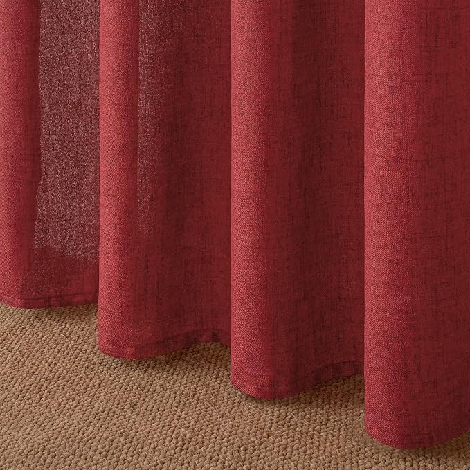 YoungsTex Red Linen Curtains 40 Inch Long - Image 8