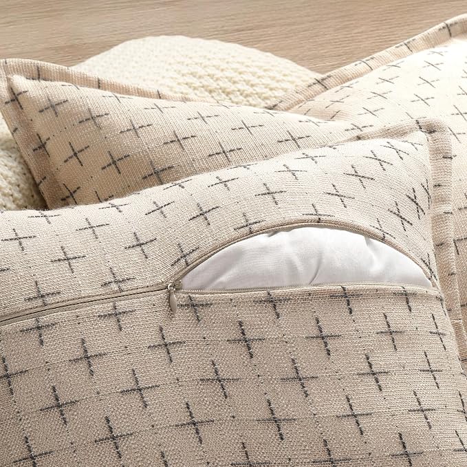 ZWJD Pillow Covers 26x26 Set of 2 Soft Polyester Textured Pillow Covers - Image 3