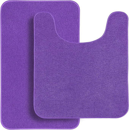 Bathroom Rugs Set 2 Pieces, Thin Bathroom Mats, Toilet Rugs, Quick Dry by BosapDirect