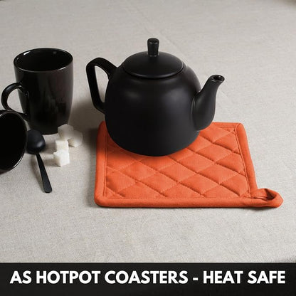 Oven Mitt & Pot Holder 100% Cotton Set of Heat Resistant Oven Gloves & Hot Pads - Image 6
