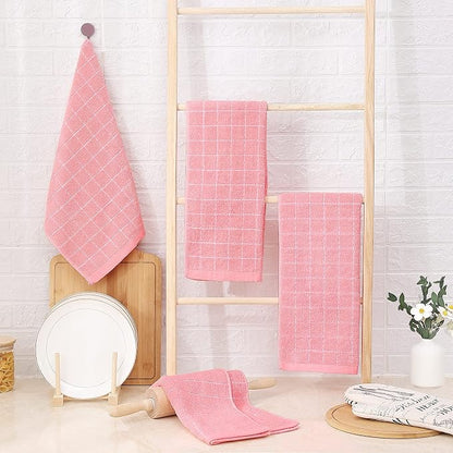 Homaxy 100% Cotton Terry Kitchen Towels, Checkered Designed, Soft and Super - Image 6