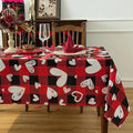 Valentine's Day Tablecloth Fabric - Oblong 58x120 Water Resistant Love Themed Plaid Table Cloth for Indoor/Outdoor Use - Love Heart Romantic Gifts Perfect for Birthday, Picnics, Parties