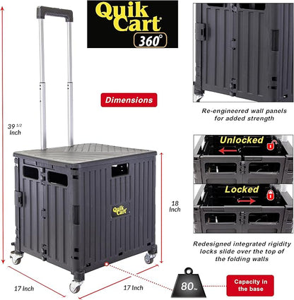 dbest products Quik Cart 360 Four Wheeled Rolling Crate Teacher Utility - Image 3